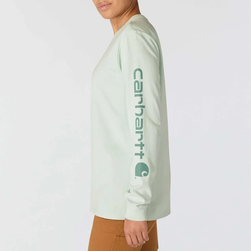 Camiseta de manguitos largos con logo «Dearborn» de corte holgado y tejido grueso para mujer