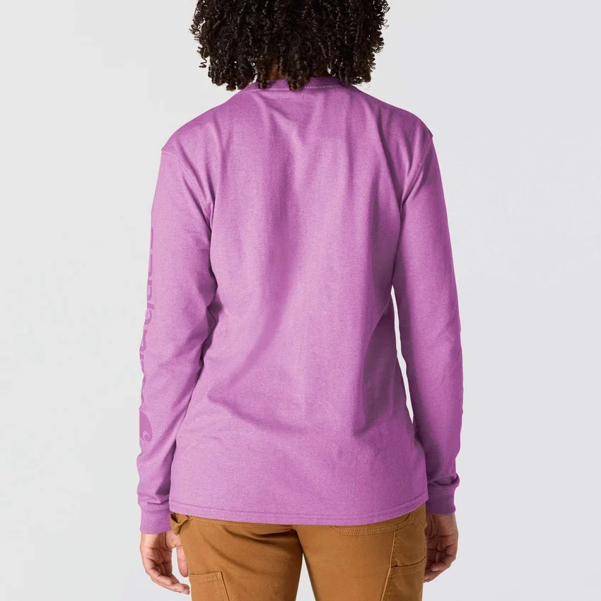 Camiseta de manguitos largos con logo «Dearborn» de corte holgado y tejido grueso para mujer