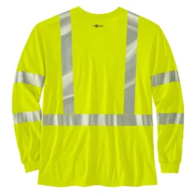 Camiseta de manguitos largos de alta visibilidad FR Force para hombre, corte holgado, clase 3