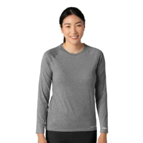 Camiseta de manguitos largos de rendimiento jaspeada «Force Sub-Scrubs» para mujer