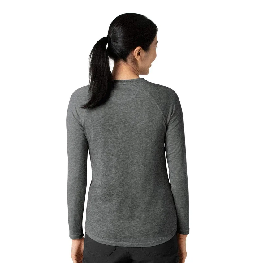 Camiseta de manguitos largos de rendimiento jaspeada «Force Sub-Scrubs» para mujer