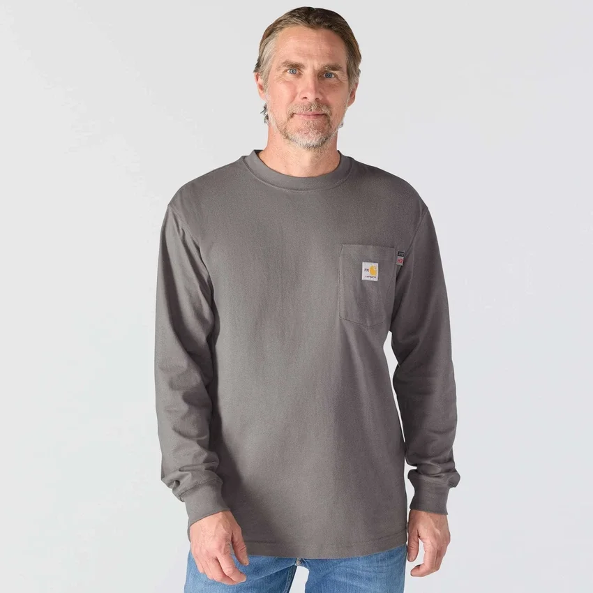 Camiseta de manguitos largos «Force Irvine Fr» para hombre, con tecnología de absorción de la humedad y logotipo del águila - Camisas ignífugas