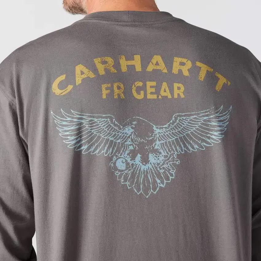 Camiseta de manguitos largos «Force Irvine Fr» para hombre, con tecnología de absorción de la humedad y logotipo del águila - Camisas ignífugas