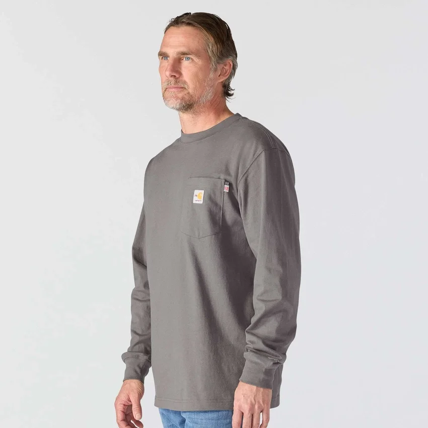 Camiseta de manguitos largos «Force Irvine Fr» para hombre, con tecnología de absorción de la humedad y logotipo del águila - Camisas ignífugas