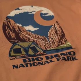 Camiseta de manguitos largos para hombre, de tejido grueso, con diseño del Parque Nacional de Big Bend