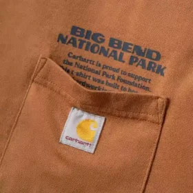 Camiseta de manguitos largos para hombre, de tejido grueso, con diseño del Parque Nacional de Big Bend