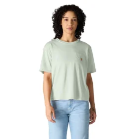 Camiseta de mujer de Tencel, corte holgado, ligera, con jerséis de cuello redondo y bolsillo