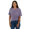Camiseta de mujer de Tencel, corte holgado, ligera, con jerséis de cuello redondo y bolsillo
