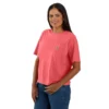 Camiseta de mujer de Tencel, corte holgado, ligera, con jerséis de cuello redondo y bolsillo