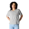 Camiseta de mujer de Tencel, corte holgado, ligera, con jerséis de cuello redondo y bolsillo