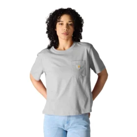 Camiseta de mujer de Tencel, corte holgado, ligera, con jerséis de cuello redondo y bolsillo