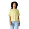 Camiseta de mujer de Tencel, corte holgado, ligera, con jerséis de cuello redondo y bolsillo