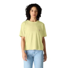 Camiseta de mujer de Tencel, corte holgado, ligera, con jerséis de cuello redondo y bolsillo