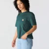 Camiseta de mujer de Tencel, corte holgado, ligera, con jerséis de cuello redondo y bolsillo