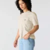 Camiseta de mujer de Tencel, corte holgado, ligera, con jerséis de cuello redondo y bolsillo