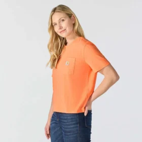 Camiseta de mujer de Tencel, corte holgado, ligera, con jerséis de cuello redondo y bolsillo