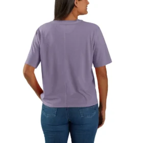 Camiseta de mujer de Tencel, corte holgado, ligera, con jerséis de cuello redondo y bolsillo