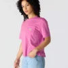 Camiseta de mujer de Tencel, corte holgado, ligera, con jerséis de cuello redondo y bolsillo