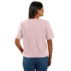 Camiseta de mujer de Tencel, corte holgado, ligera, con jerséis de cuello redondo y bolsillo