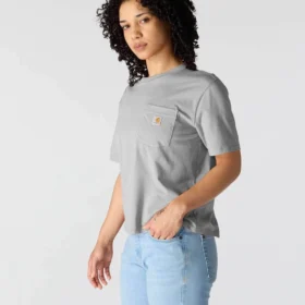 Camiseta de mujer de Tencel, corte holgado, ligera, con jerséis de cuello redondo y bolsillo