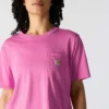 Camiseta de mujer de Tencel, corte holgado, ligera, con jerséis de cuello redondo y bolsillo