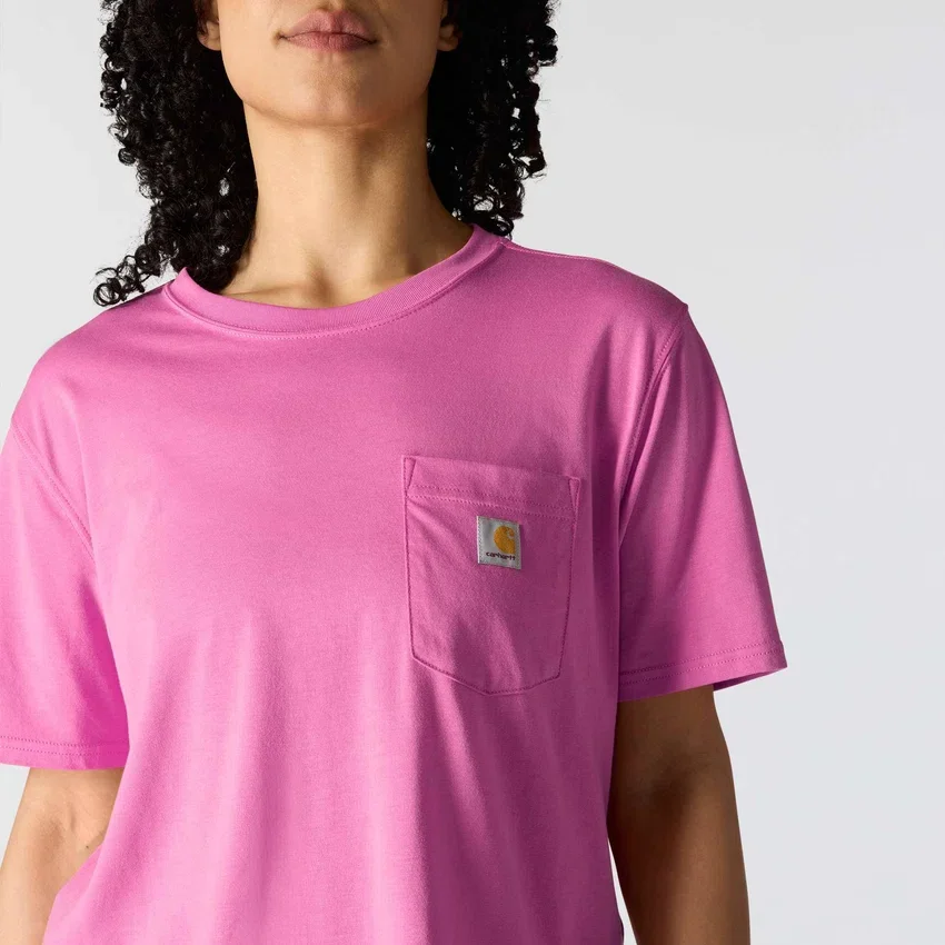 Camiseta de mujer de Tencel, corte holgado, ligera, con jerséis de cuello redondo y bolsillo