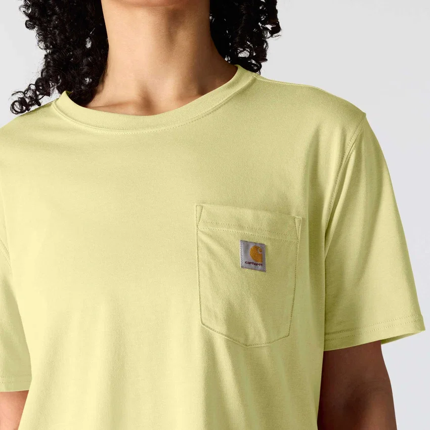 Camiseta de mujer de Tencel, corte holgado, ligera, con jerséis de cuello redondo y bolsillo