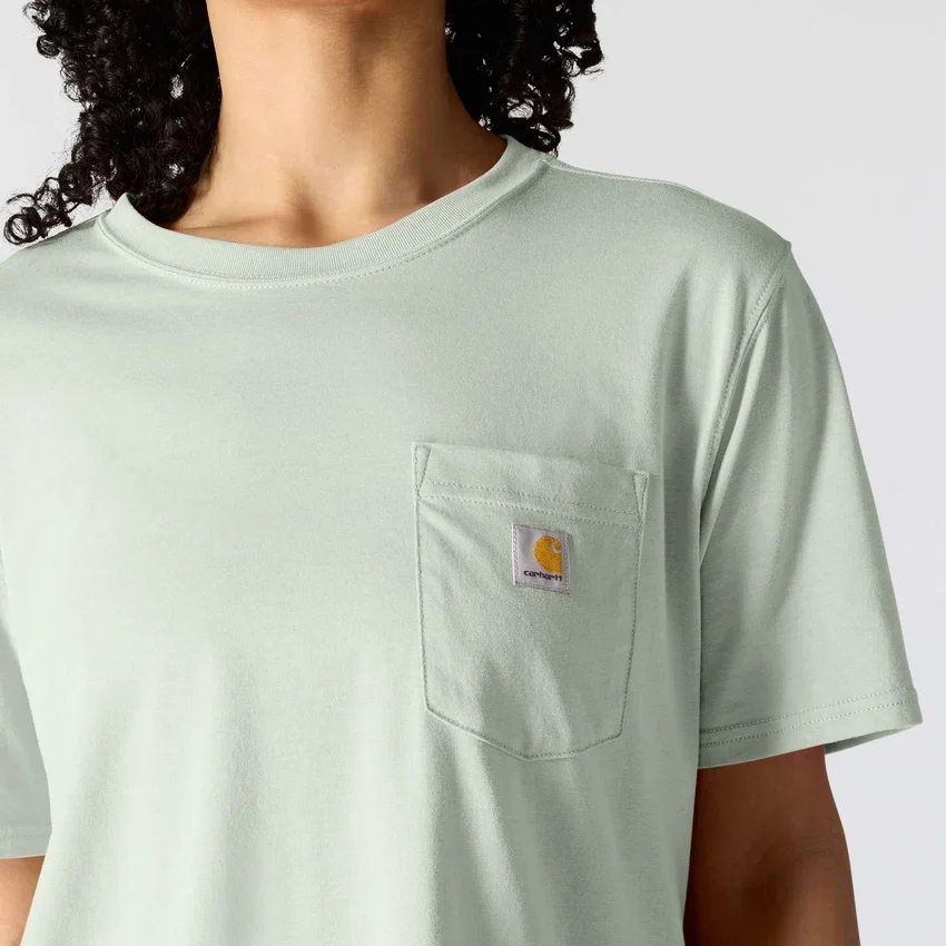 Camiseta de mujer de Tencel, corte holgado, ligera, con jerséis de cuello redondo y bolsillo