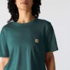 Camiseta de mujer de Tencel, corte holgado, ligera, con jerséis de cuello redondo y bolsillo