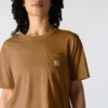 Camiseta de mujer de Tencel, corte holgado, ligera, con jerséis de cuello redondo y bolsillo