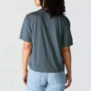 Camiseta de mujer de Tencel, corte holgado, ligera, con jerséis de cuello redondo y bolsillo