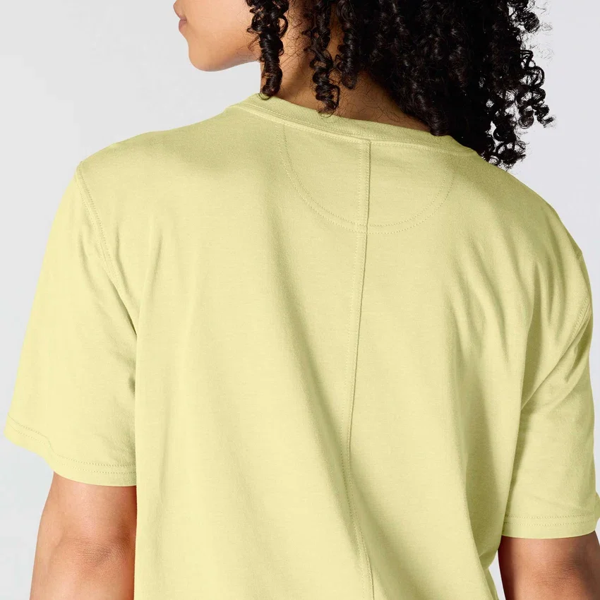 Camiseta de mujer de Tencel, corte holgado, ligera, con jerséis de cuello redondo y bolsillo