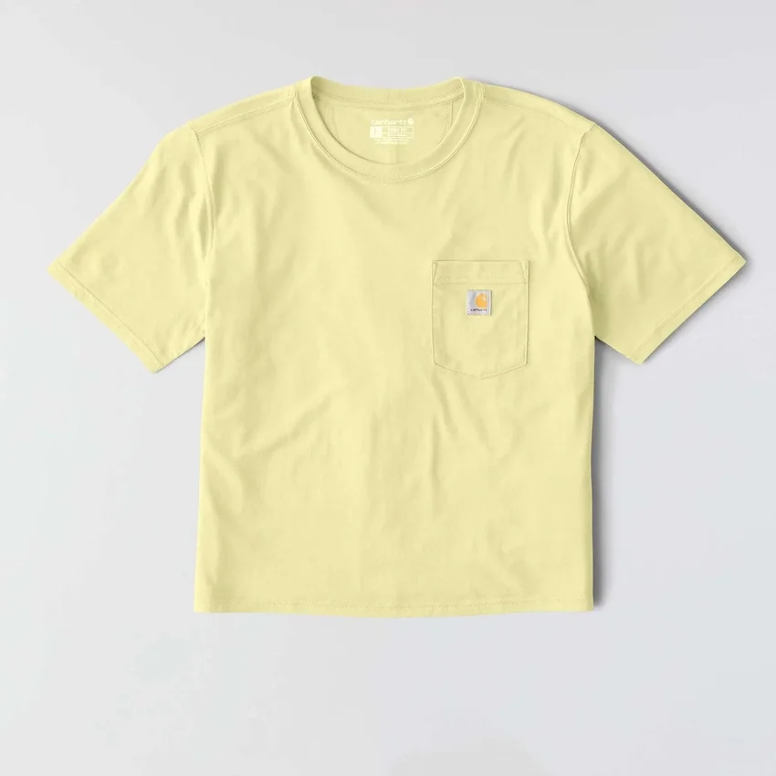 Camiseta de mujer de Tencel, corte holgado, ligera, con jerséis de cuello redondo y bolsillo
