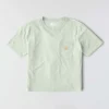 Camiseta de mujer de Tencel, corte holgado, ligera, con jerséis de cuello redondo y bolsillo