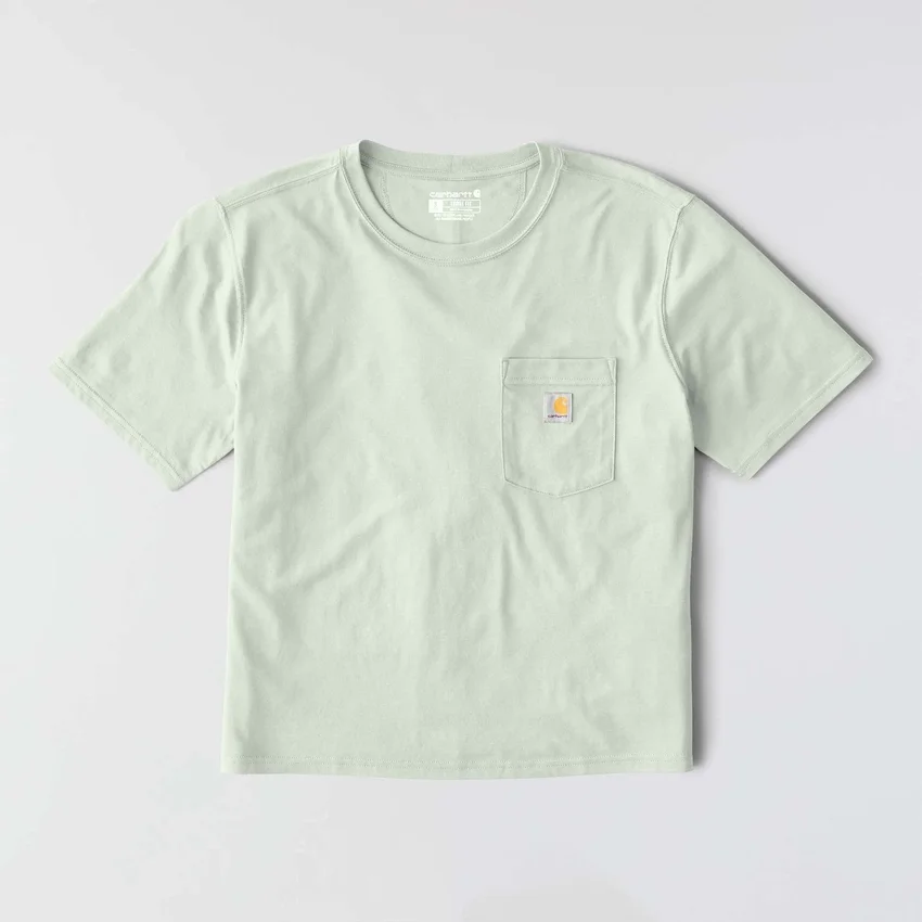 Camiseta de mujer de Tencel, corte holgado, ligera, con jerséis de cuello redondo y bolsillo