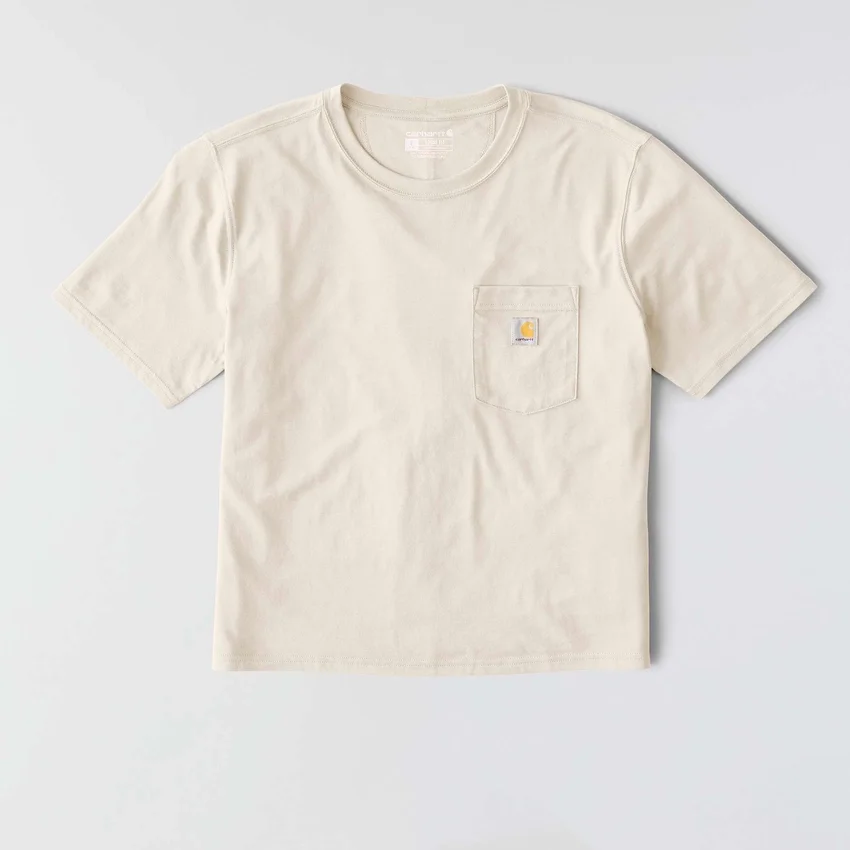 Camiseta de mujer de Tencel, corte holgado, ligera, con jerséis de cuello redondo y bolsillo