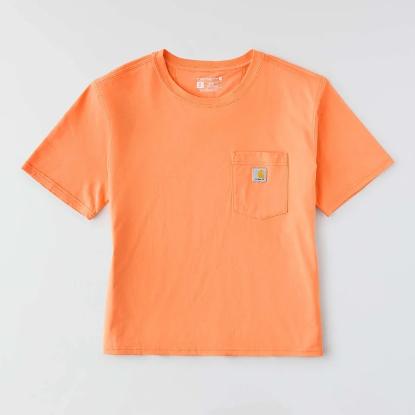 Camiseta de mujer de Tencel, corte holgado, ligera, con jerséis de cuello redondo y bolsillo