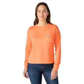 Camiseta de mujer de Tencel, corte holgado, manguitos largos, jerséis de cuello redondo y bolsillo