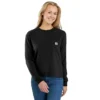 Camiseta de mujer de Tencel, corte holgado, manguitos largos, jerséis de cuello redondo y bolsillo
