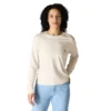 Camiseta de mujer de Tencel, corte holgado, manguitos largos, jerséis de cuello redondo y bolsillo