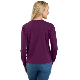 Camiseta de mujer de Tencel, corte holgado, manguitos largos, jerséis de cuello redondo y bolsillo