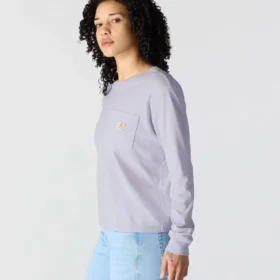 Camiseta de mujer de Tencel, corte holgado, manguitos largos, jerséis de cuello redondo y bolsillo