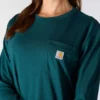 Camiseta de mujer de Tencel, corte holgado, manguitos largos, jerséis de cuello redondo y bolsillo