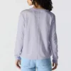 Camiseta de mujer de Tencel, corte holgado, manguitos largos, jerséis de cuello redondo y bolsillo
