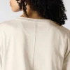 Camiseta de mujer de Tencel, corte holgado, manguitos largos, jerséis de cuello redondo y bolsillo