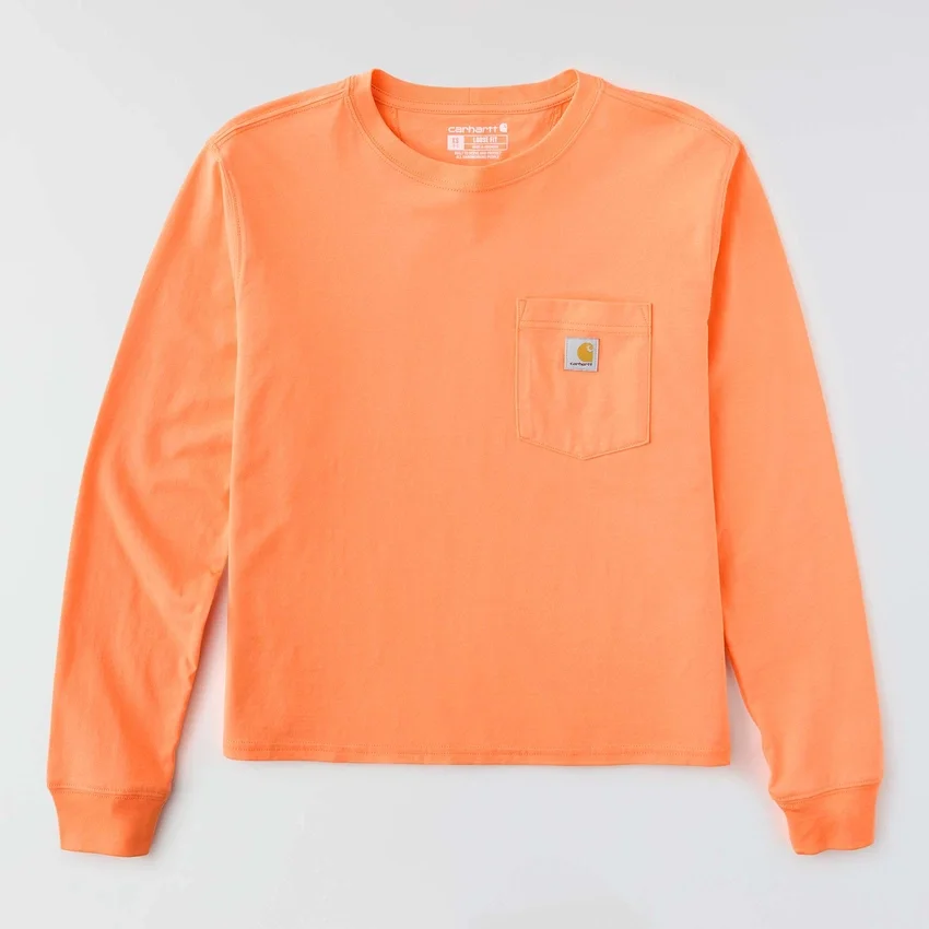 Camiseta de mujer de Tencel, corte holgado, manguitos largos, jerséis de cuello redondo y bolsillo