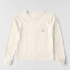 Camiseta de mujer de Tencel, corte holgado, manguitos largos, jerséis de cuello redondo y bolsillo