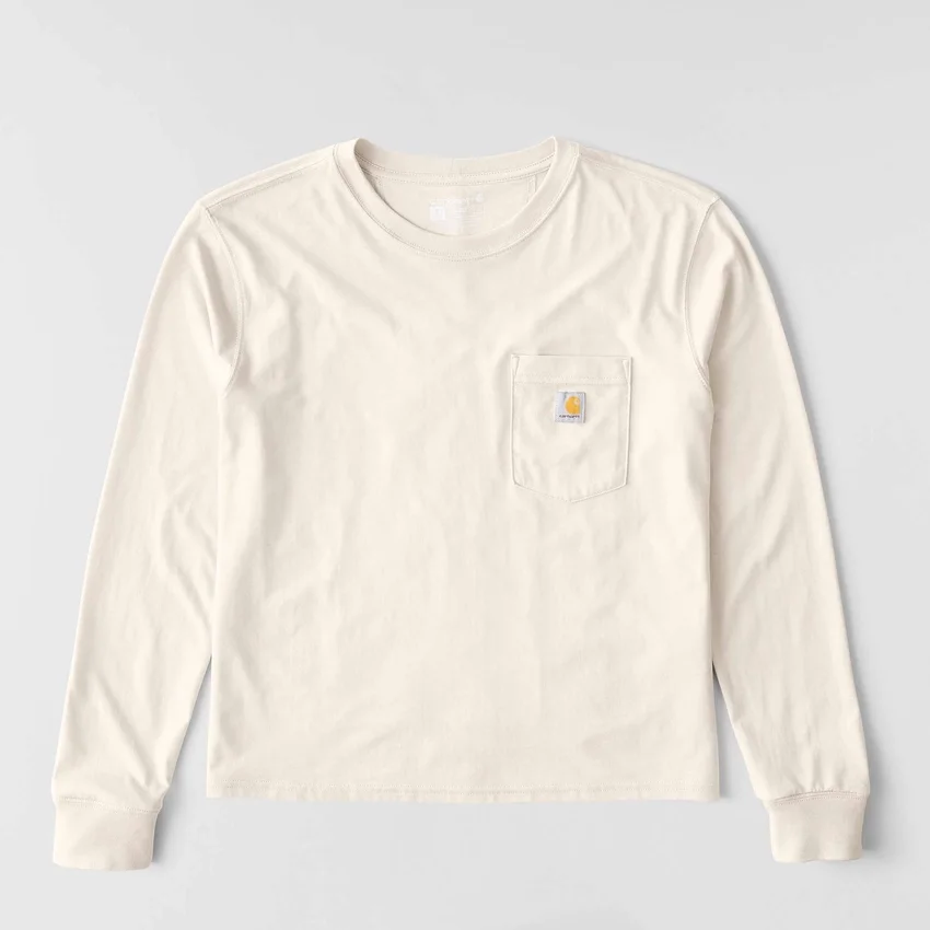 Camiseta de mujer de Tencel, corte holgado, manguitos largos, jerséis de cuello redondo y bolsillo