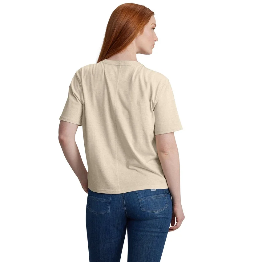 Camiseta gráfica de jerséis de cuello redondo ligera de Tencel para mujer