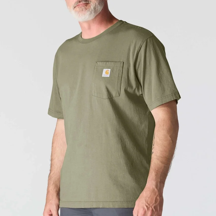 Camiseta icónica K87 de corte holgado y tejido grueso con bolsillo para hombre